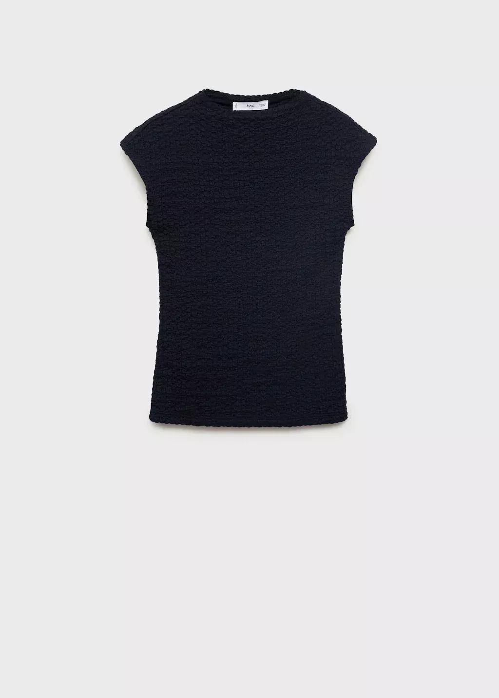 NAVY Textured cotton top, Navy, large image number 0