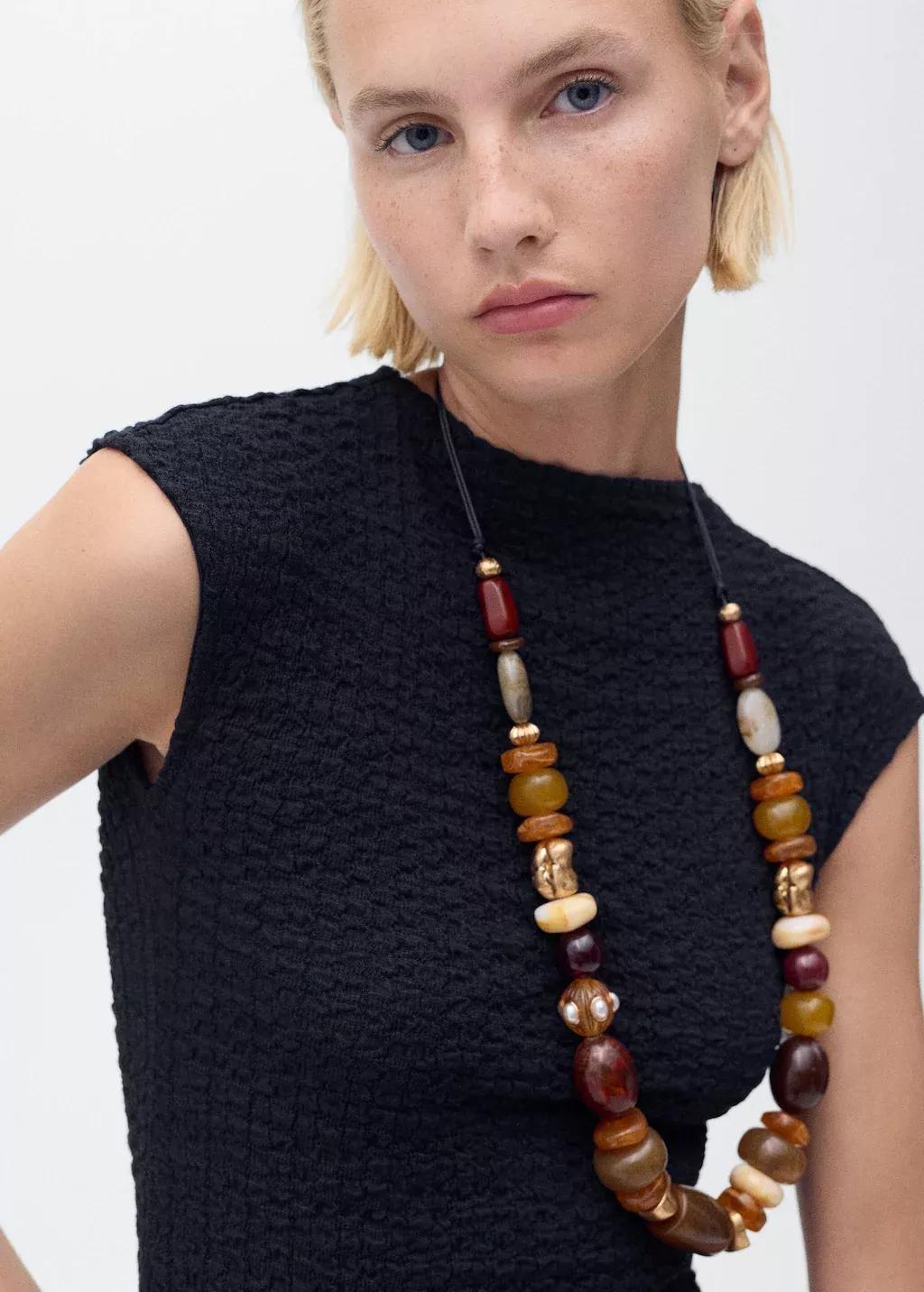 NAVY Textured cotton top, Navy, large image number 2