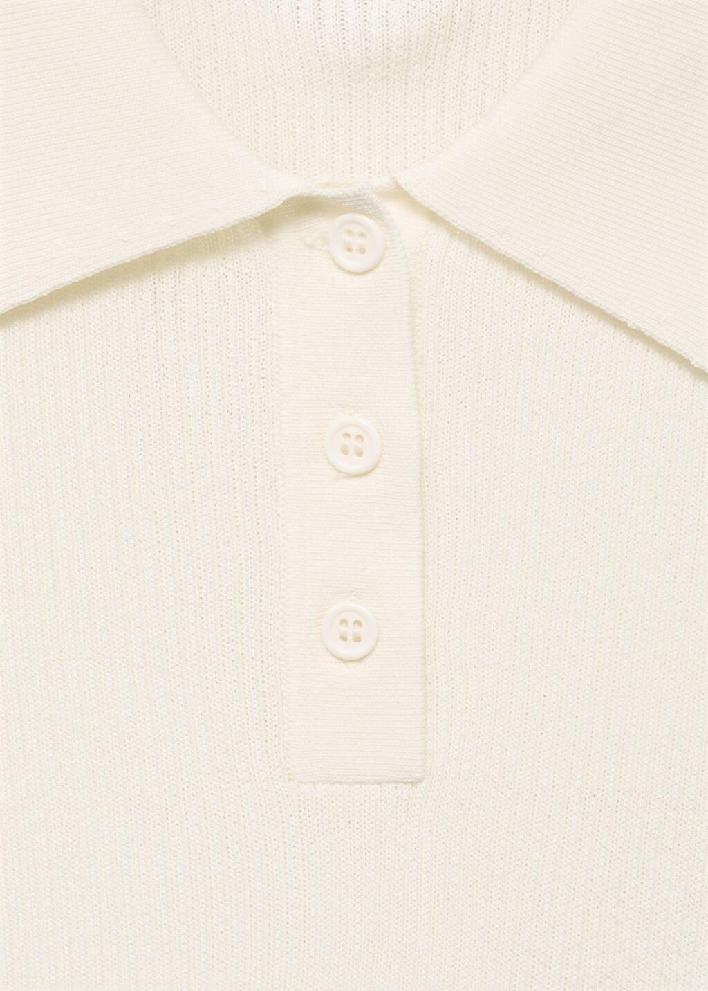 Beige Short-Sleeved Polo-Neck Sweater, , large image number 4
