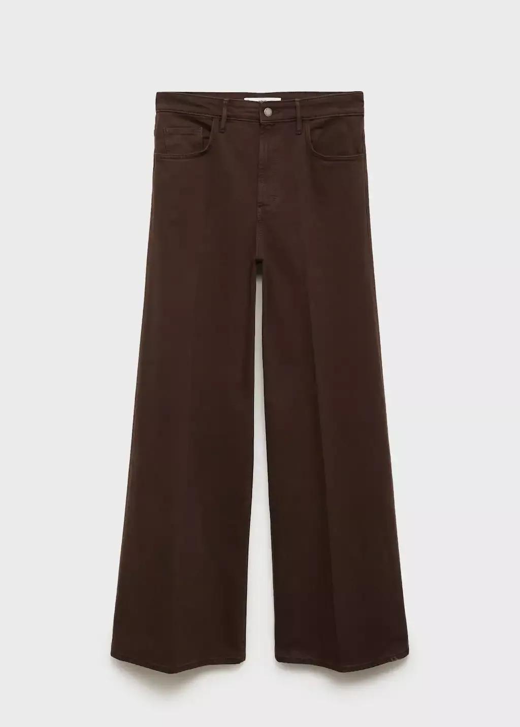 Brown High-Waisted Wide-Leg Jeans, , large image number 3