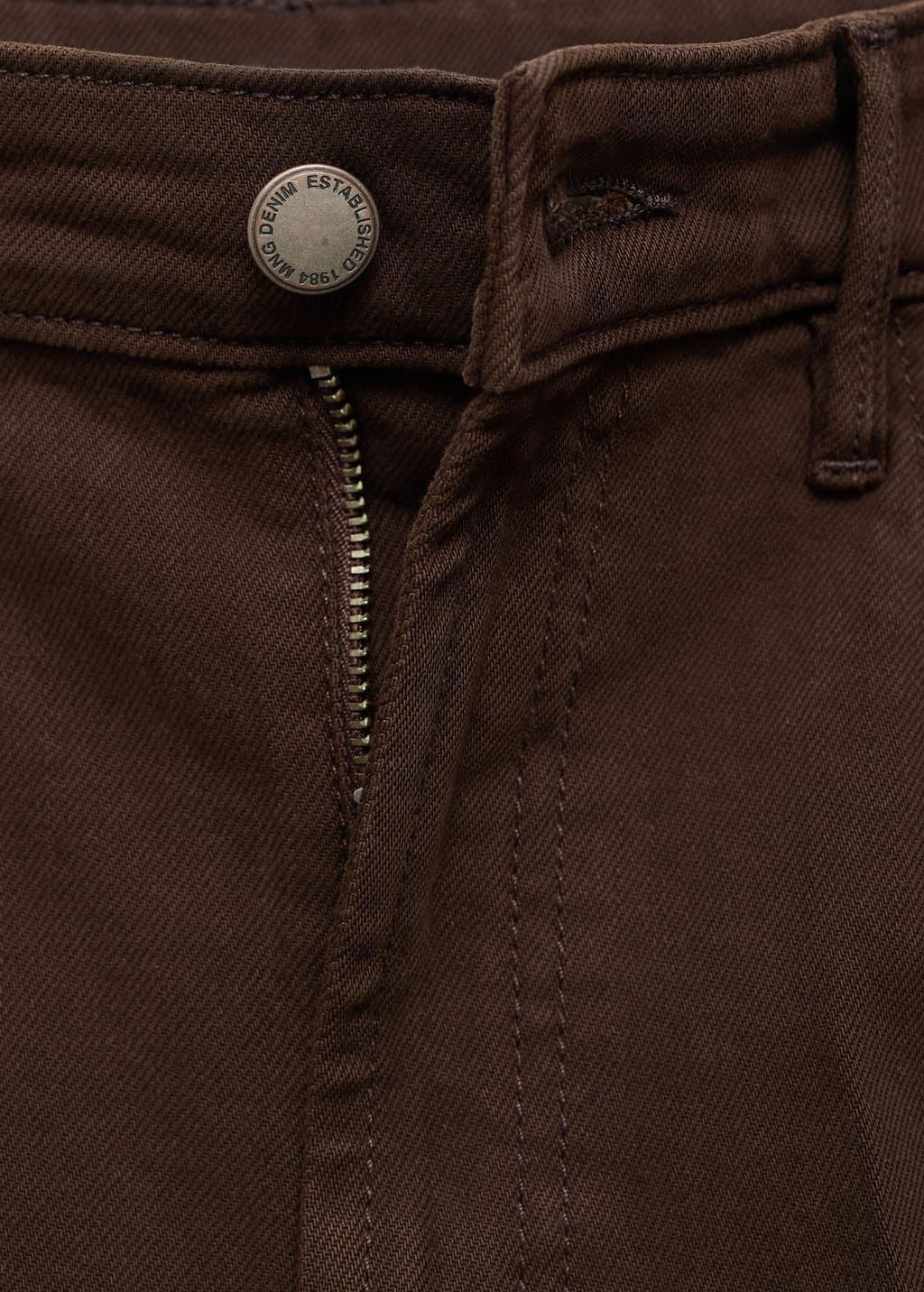 Brown High-Waisted Wide-Leg Jeans, , large image number 4