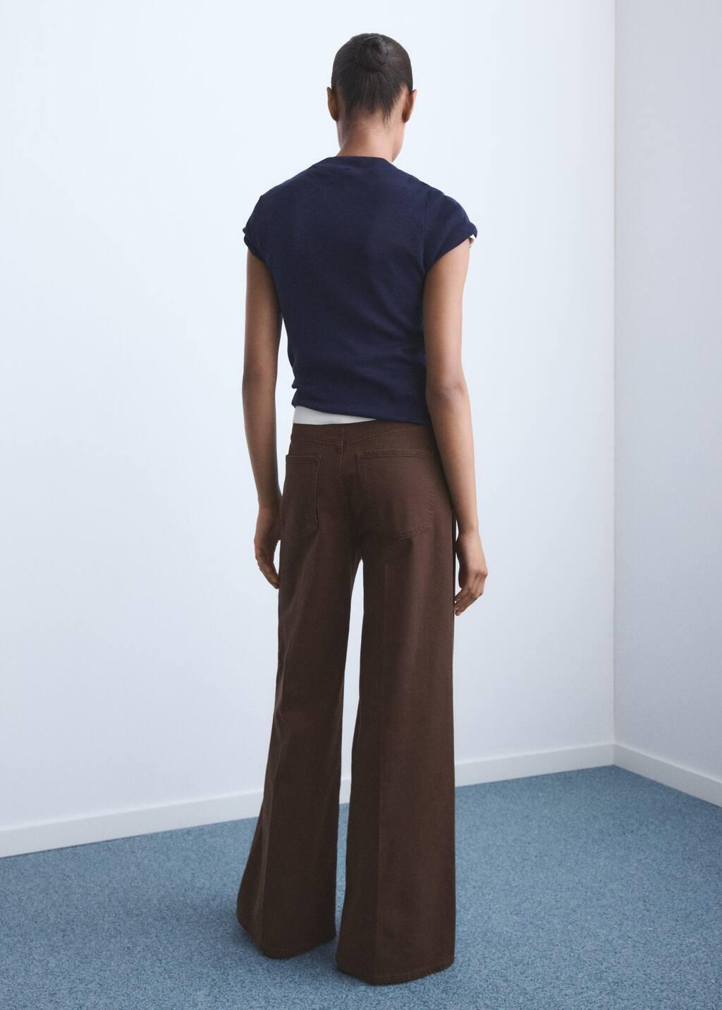 Brown High-Waisted Wide-Leg Jeans, , large image number 5