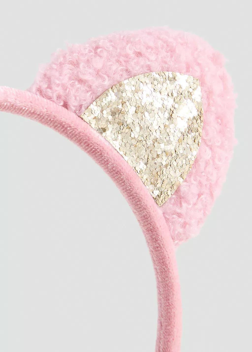 Pink Lt Pastel Kitten Ear Hairband, Kids Girl, Light-Pastel Pink, medium