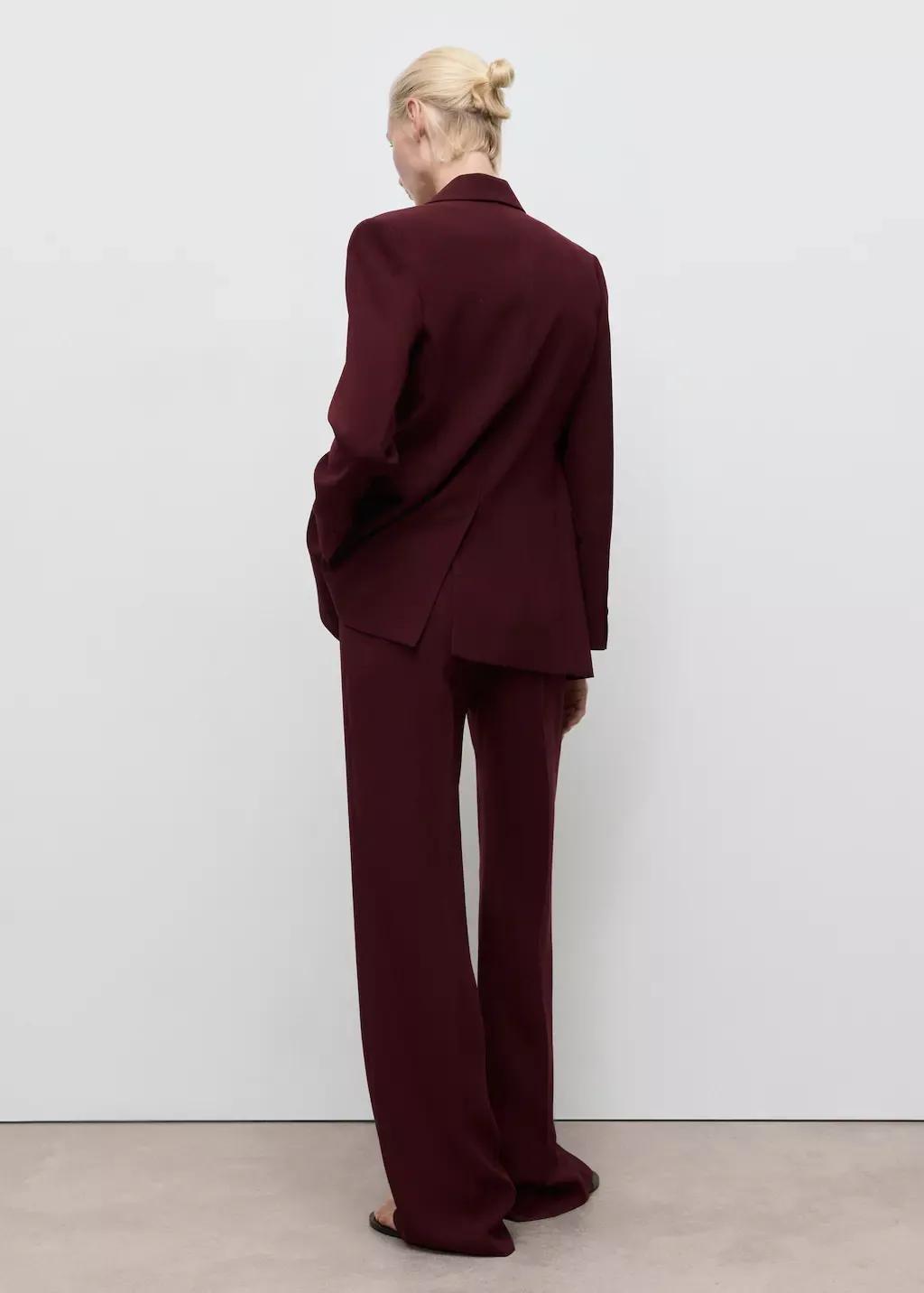 Red Straight mid-rise suit trousers, , large image number 7