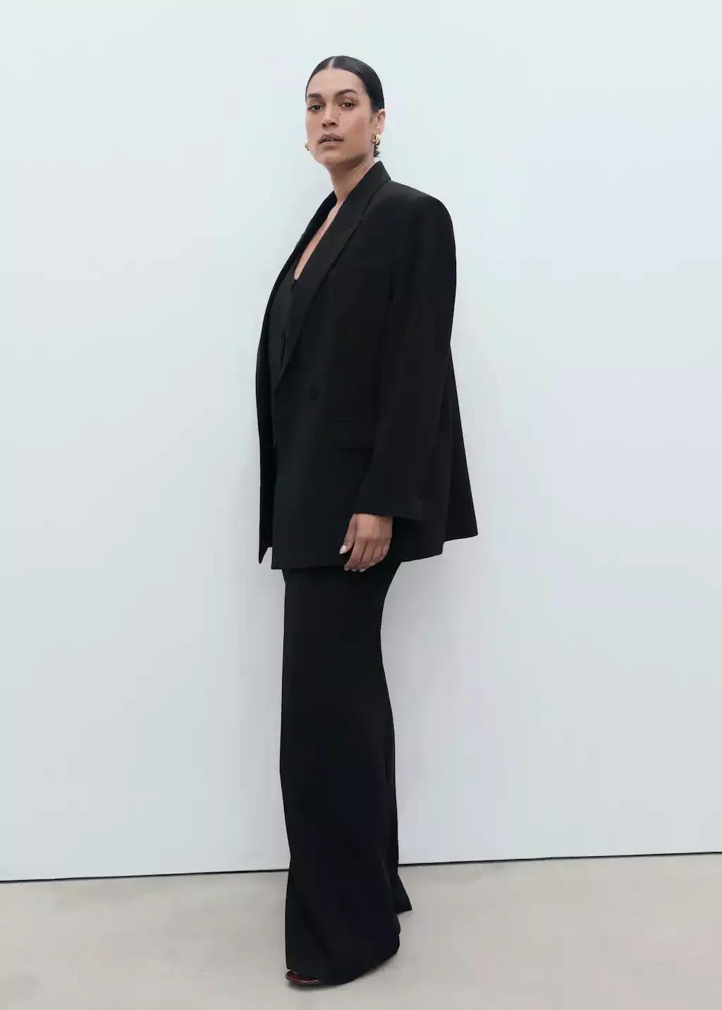 BLACK Straight mid-rise suit trousers, , large image number 1