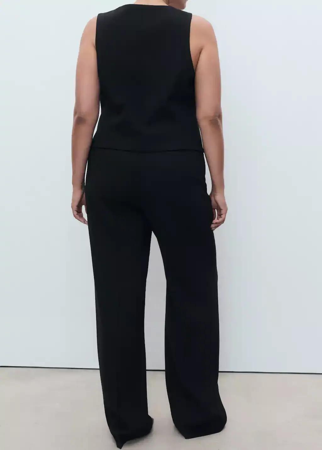 BLACK Straight mid-rise suit trousers, , large image number 2