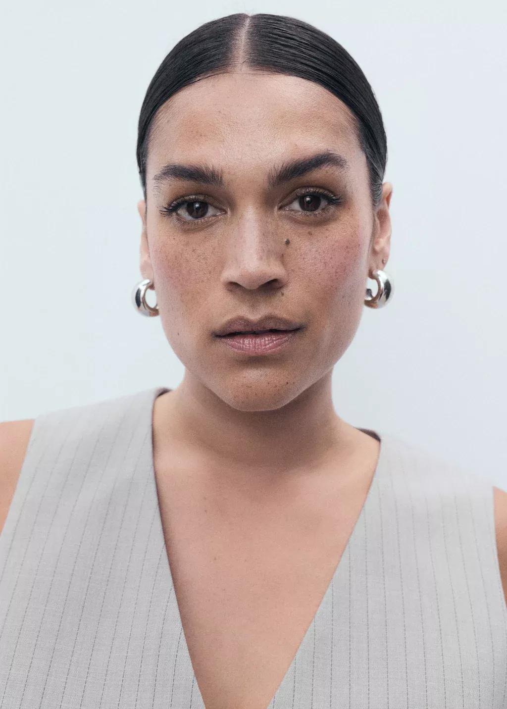 Grey Pinstriped Suit Waistcoat, Grey, large image number 4