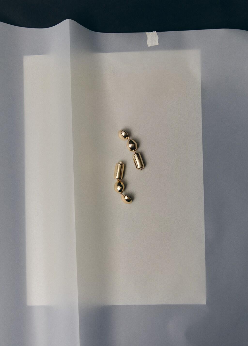 Gold Metal Pendants Earrings, Gold, large image number 8