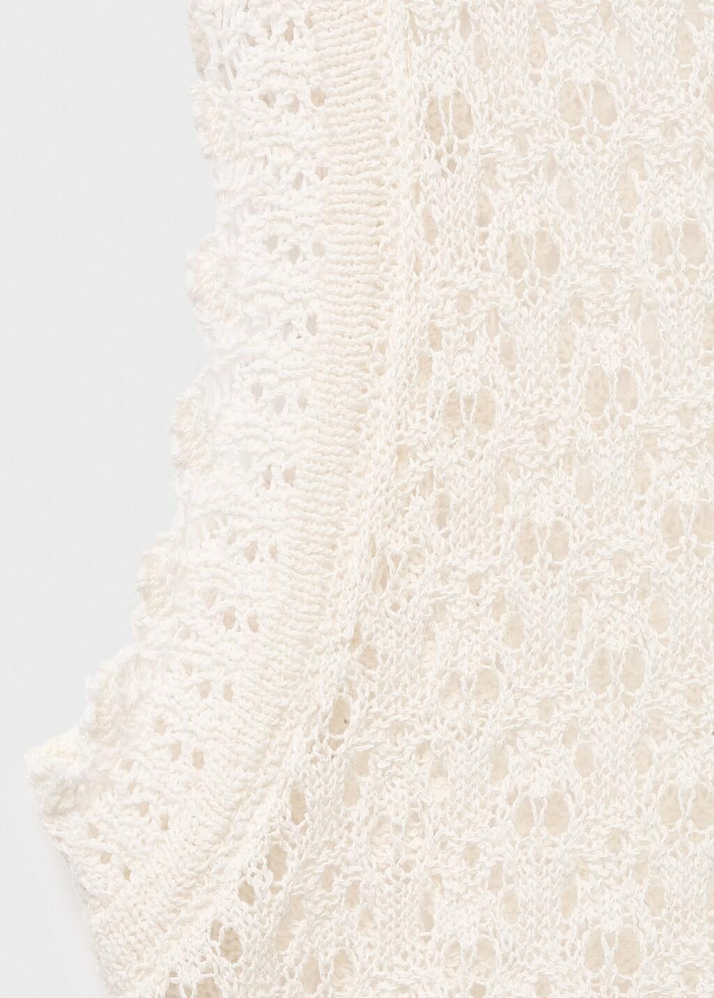 Beige Openwork Knit Top, , large image number 11