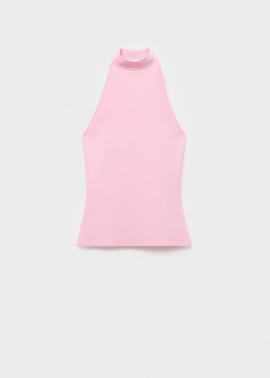 Pink Lt Pastel Halter-Neck Knitted Top, , large image number 13