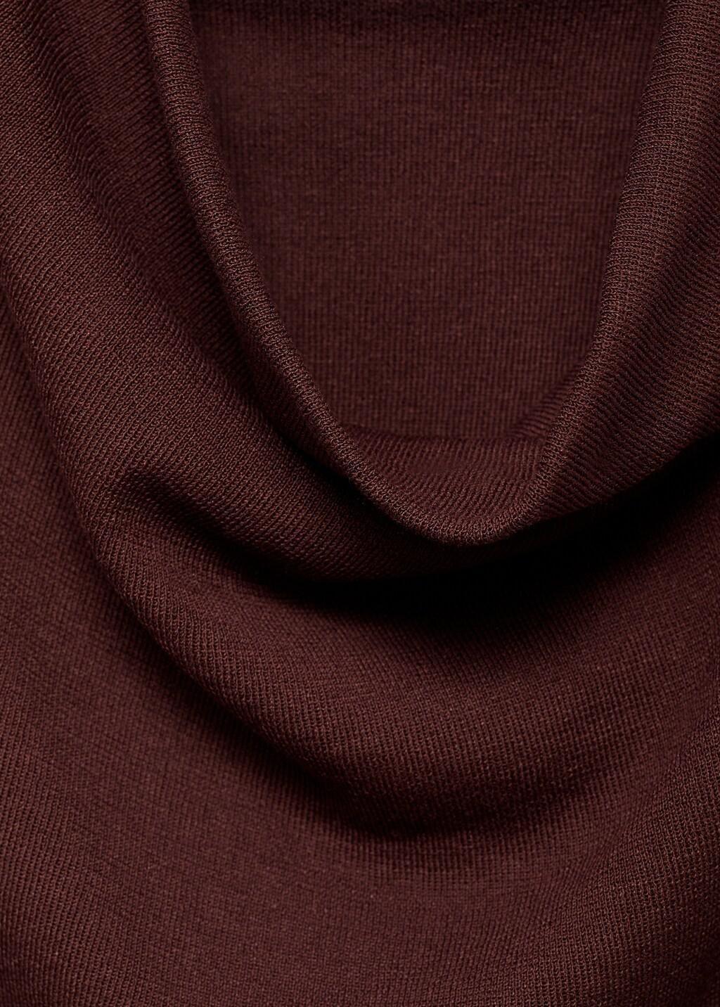BROWN Gathered knit top, , large image number 3