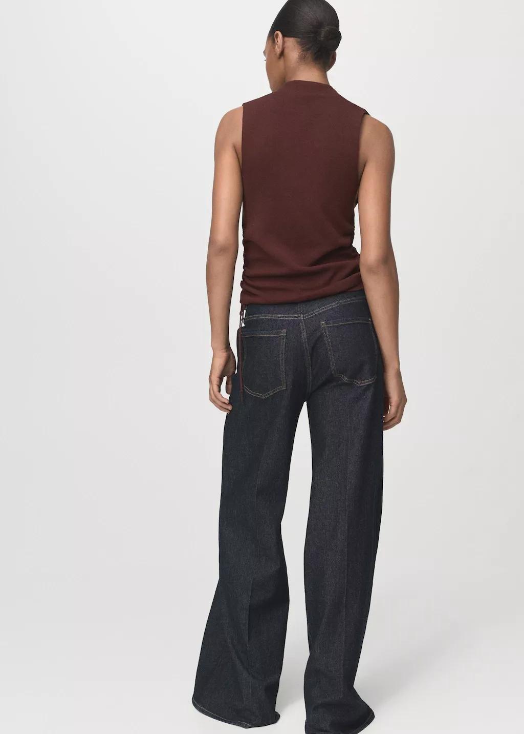 BROWN Gathered knit top, , large image number 5