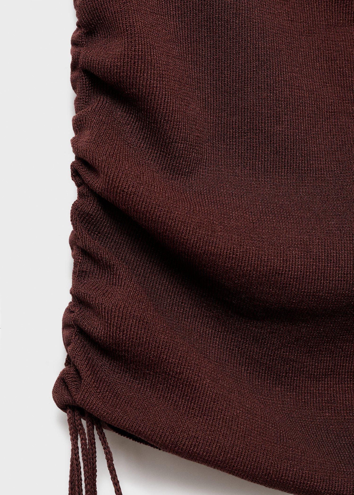 BROWN Gathered knit top, , large image number 8