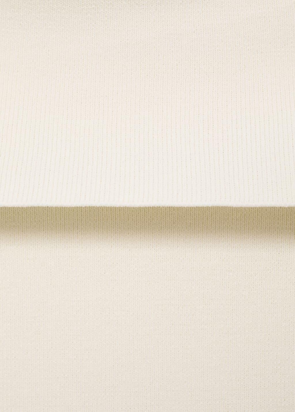 White Strapless Knitted Top, Natural White, large image number 1