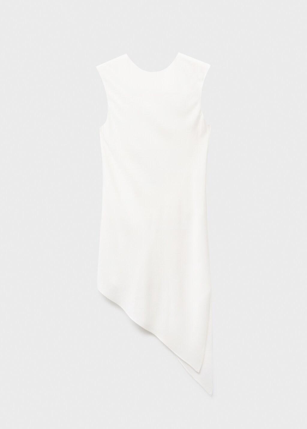 WHITE Asymmetrical satin top, White, large image number 2