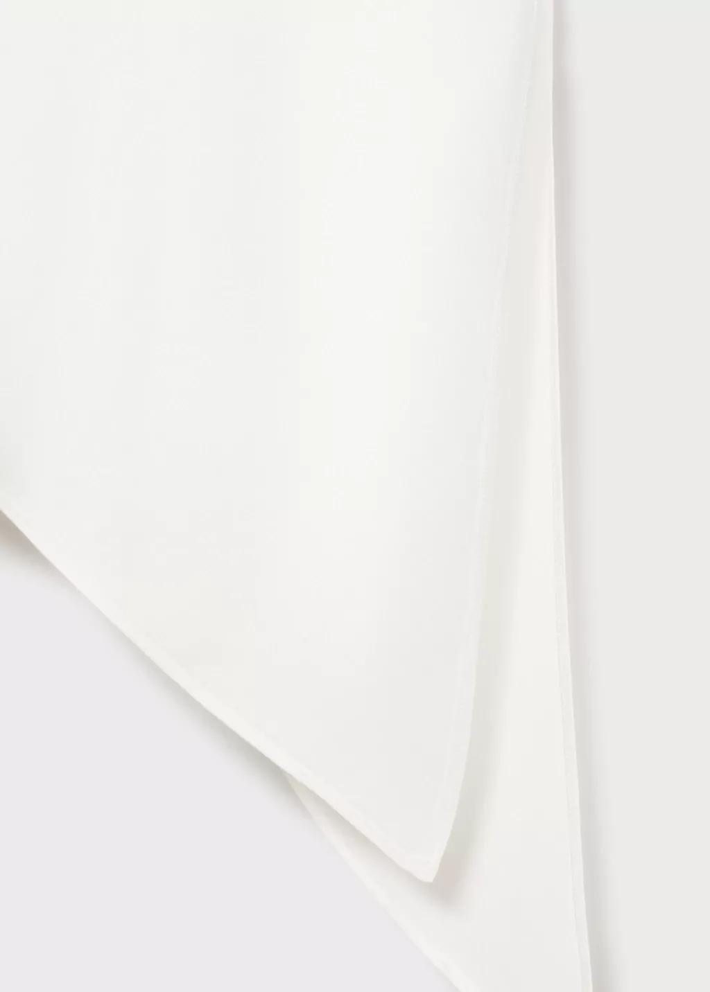 White Asymmetrical Satin Top, , large image number 5