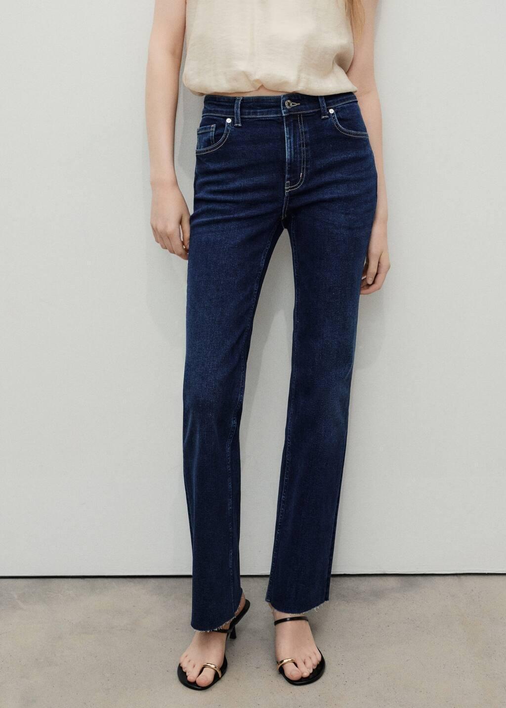 Blue Sienna Flared Cropped Jeans, , large image number 0