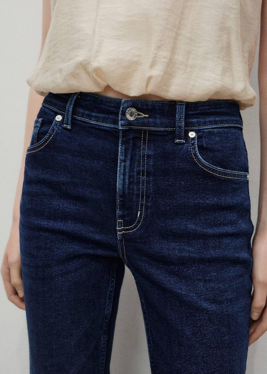 Blue Sienna Flared Cropped Jeans, , large image number 4