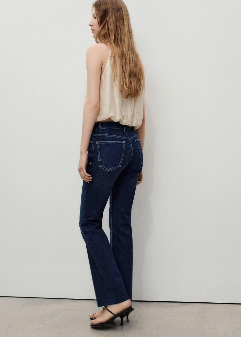 Blue Sienna Flared Cropped Jeans, , large image number 6
