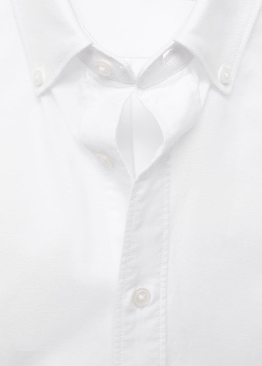 White Cotton Oxford Shirt, White, large image number 4