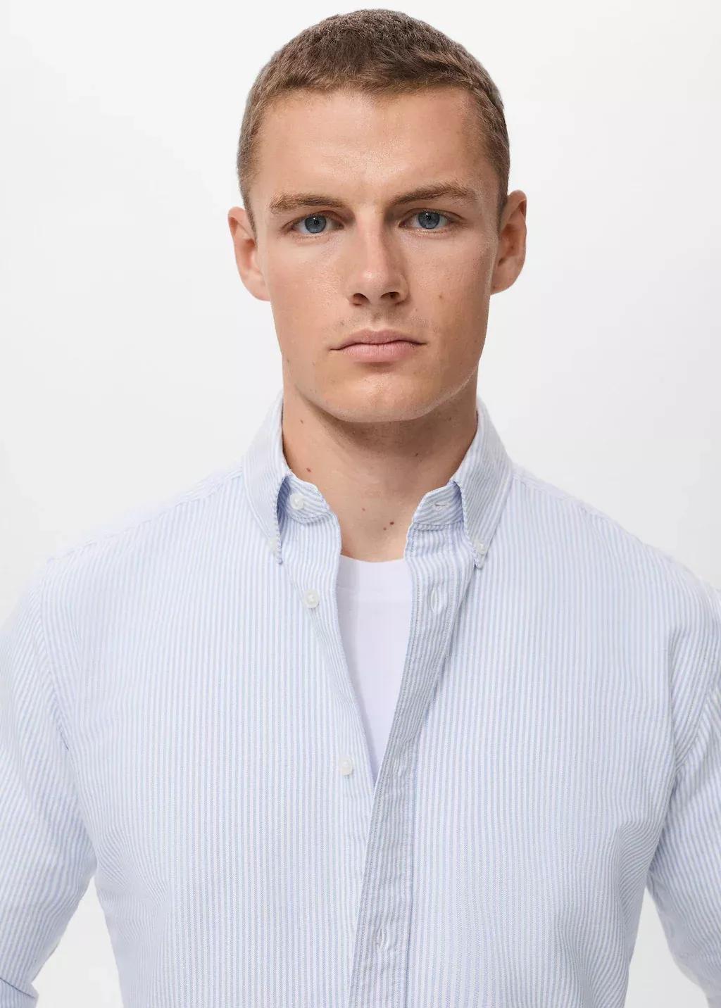 Blue Cotton Kodak Striped Shirt, Light-Pastel Blue, medium