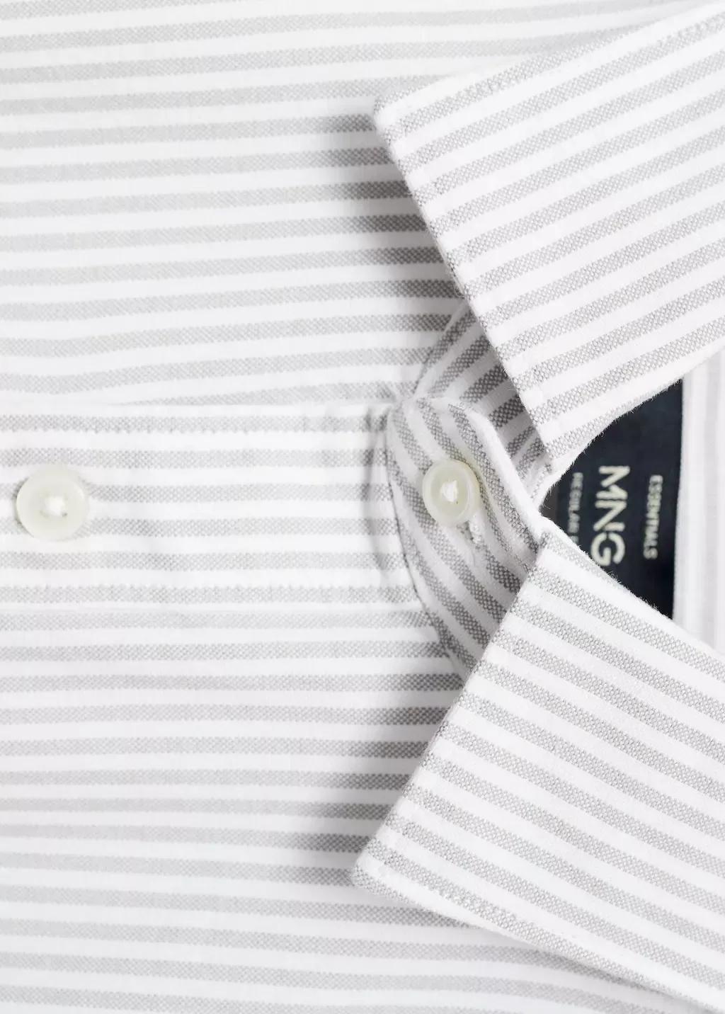 Grey Cotton Kodak Striped Shirt, Grey, large image number 4