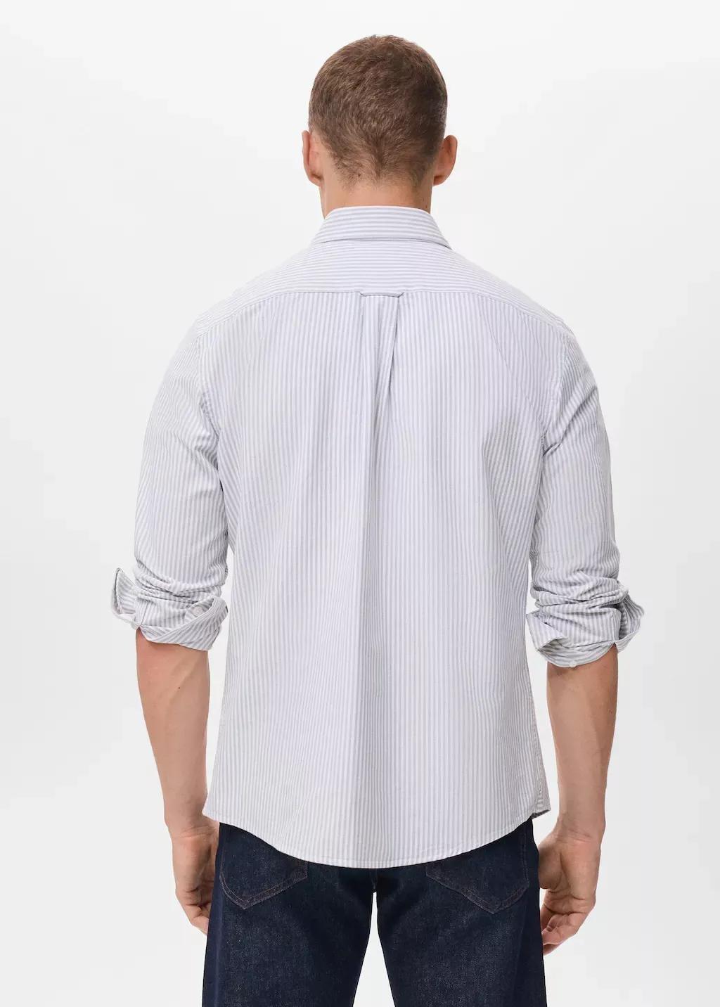 Grey Cotton Kodak Striped Shirt, Grey, large image number 5