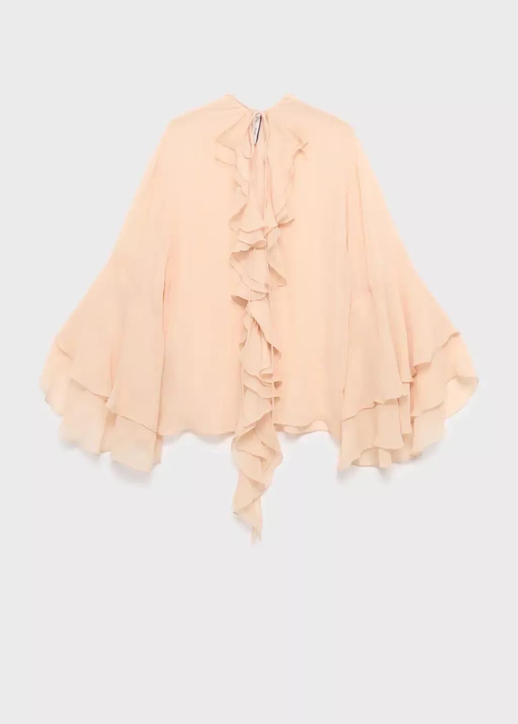 LT-PASTEL PINK Ruffled blouse with flared sleeves, Light-Pastel Pink, large image number 3