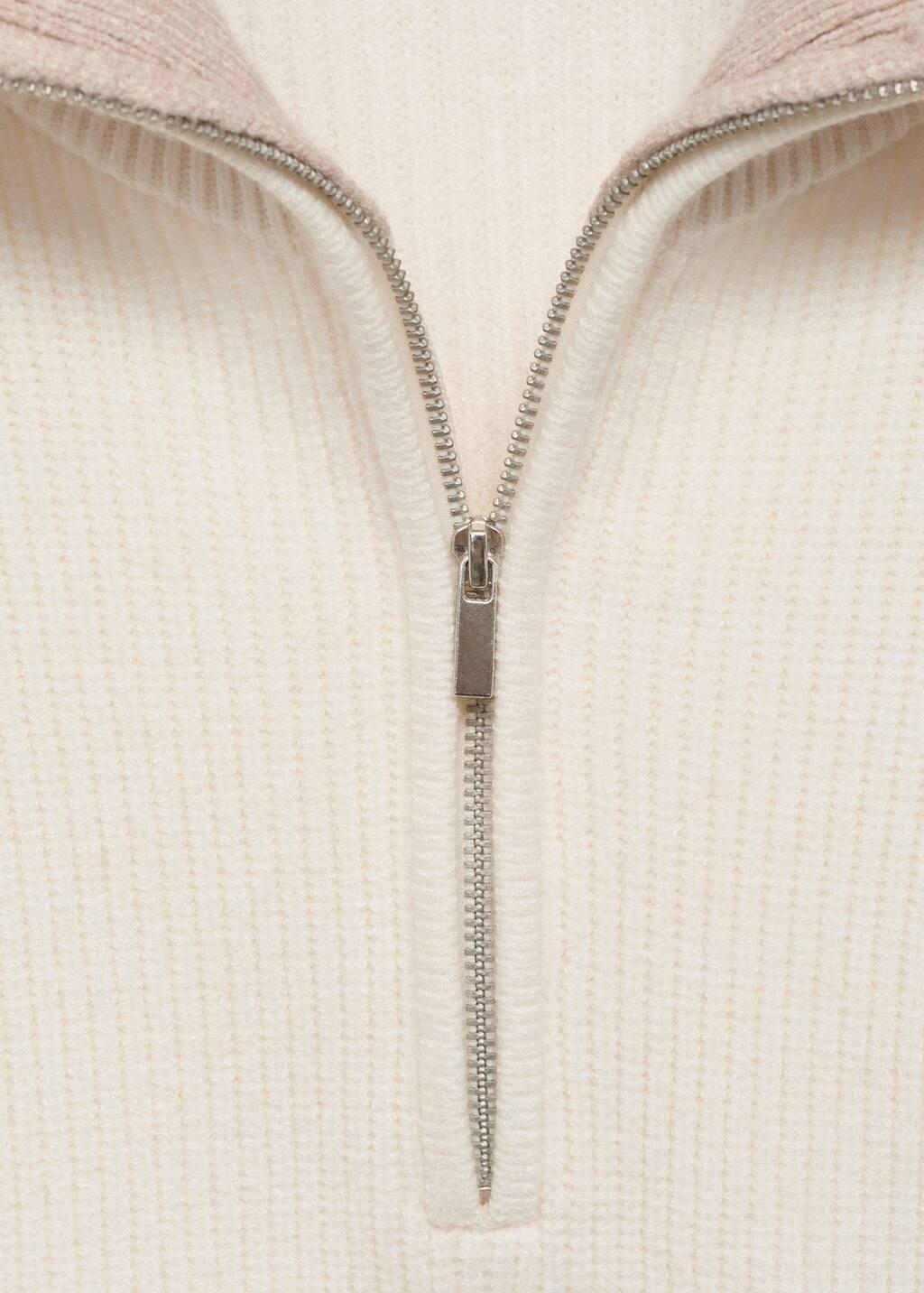 Grey Sweater With Contrasting Zip Collar, , large image number 3