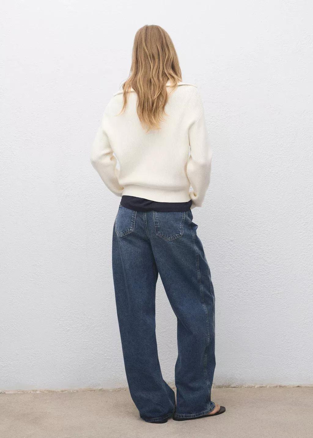 Grey Sweater With Contrasting Zip Collar, , large image number 4
