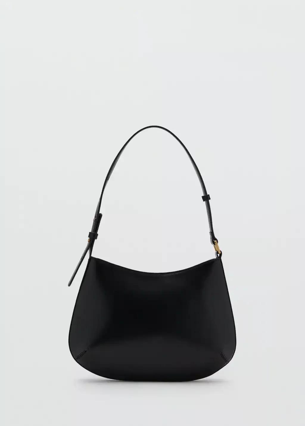 Black Oval Shoulder Bag, 0201_99, large image number 3