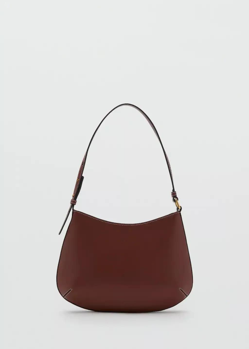 Brown Oval Shoulder Bag, Medium Brown, large image number 3