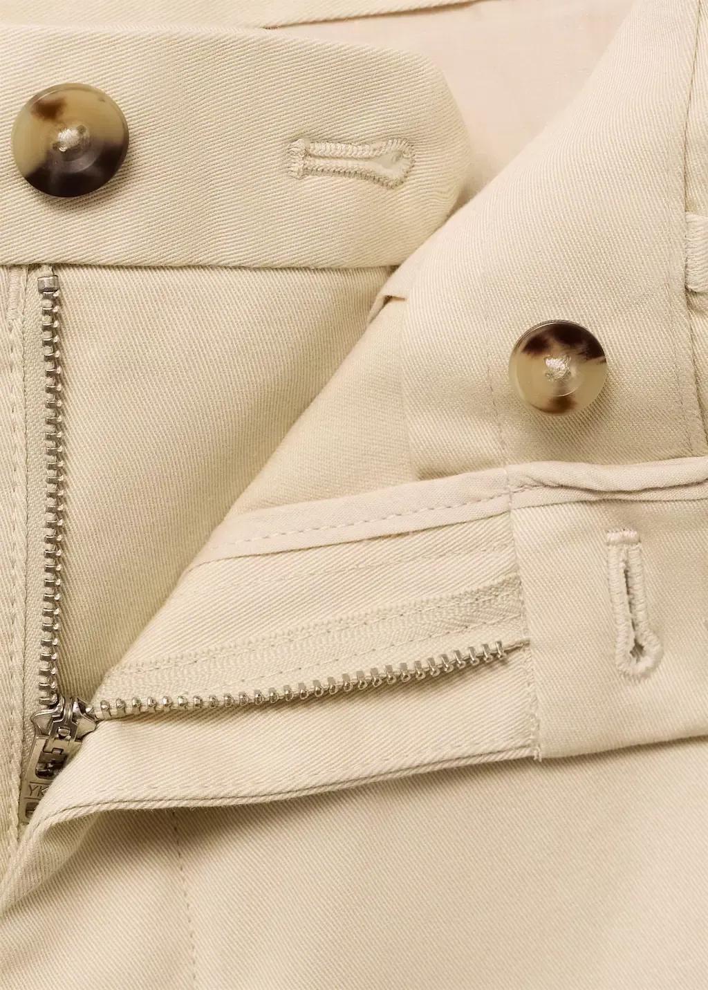 Beige Barna Slim-Fit Twill Chino Trousers, Light Beige, large image number 4