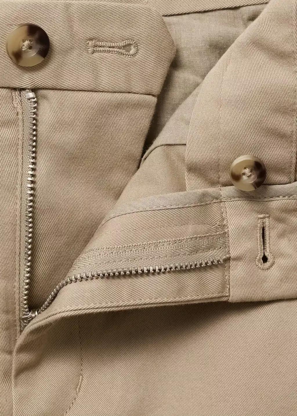 Beige Barna Slim-Fit Twill Chino Trousers, , large image number 5