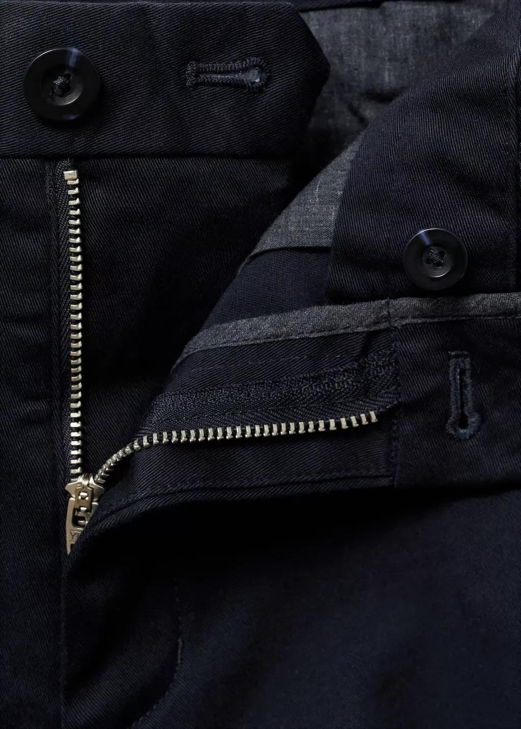 Navy Barna Slim-Fit Twill Chino Trousers, , large image number 5