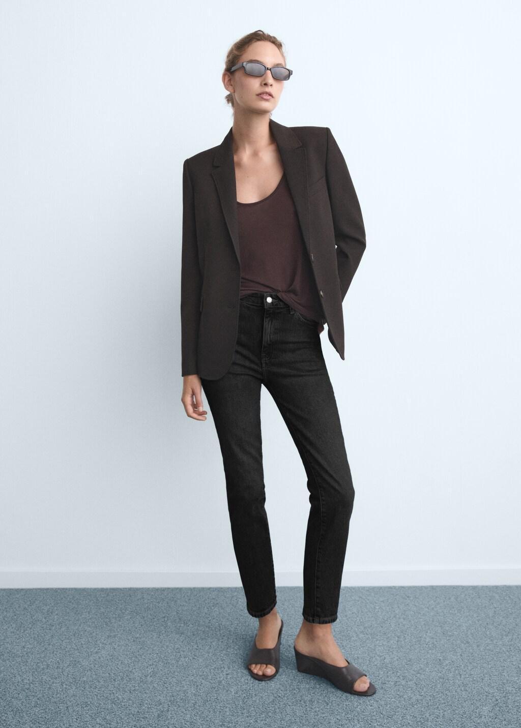 Grey Claudia Slim-Fit Cropped Jeans, , large image number 0