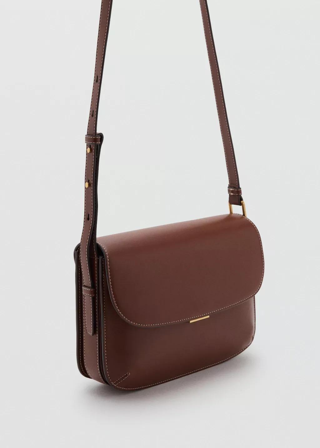 MEDIUM BROWN Crossbody bag with flap, 0201_CU, medium