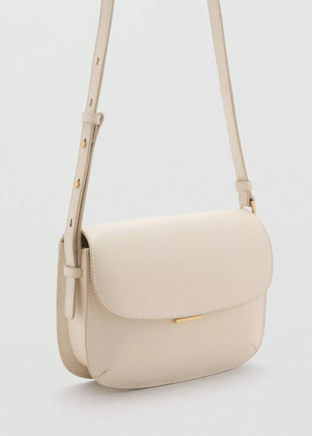 White Crossbody Bag With Flap, Natural White, large image number 0
