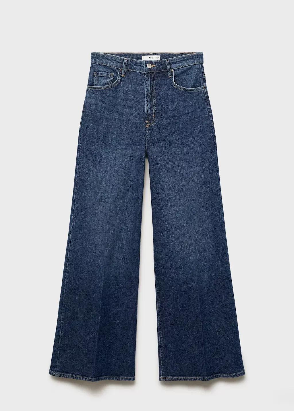 Blue High-Waisted Wide-Leg Jeans, , large image number 3