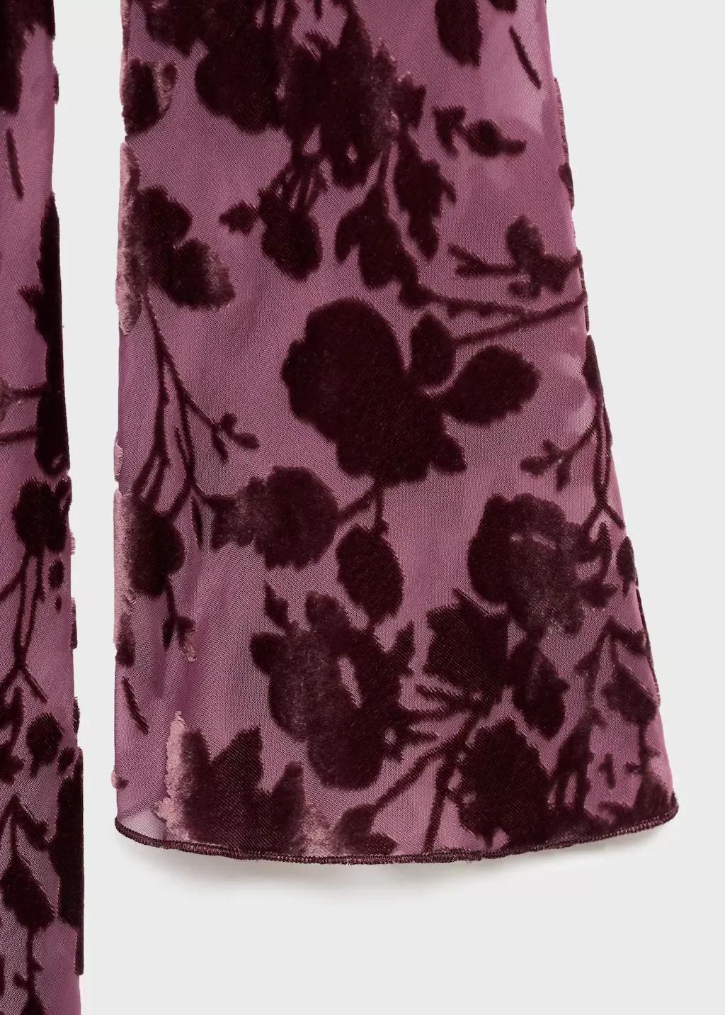 Red Floral Jacquard Dress With Bell Sleeves, , large image number 4