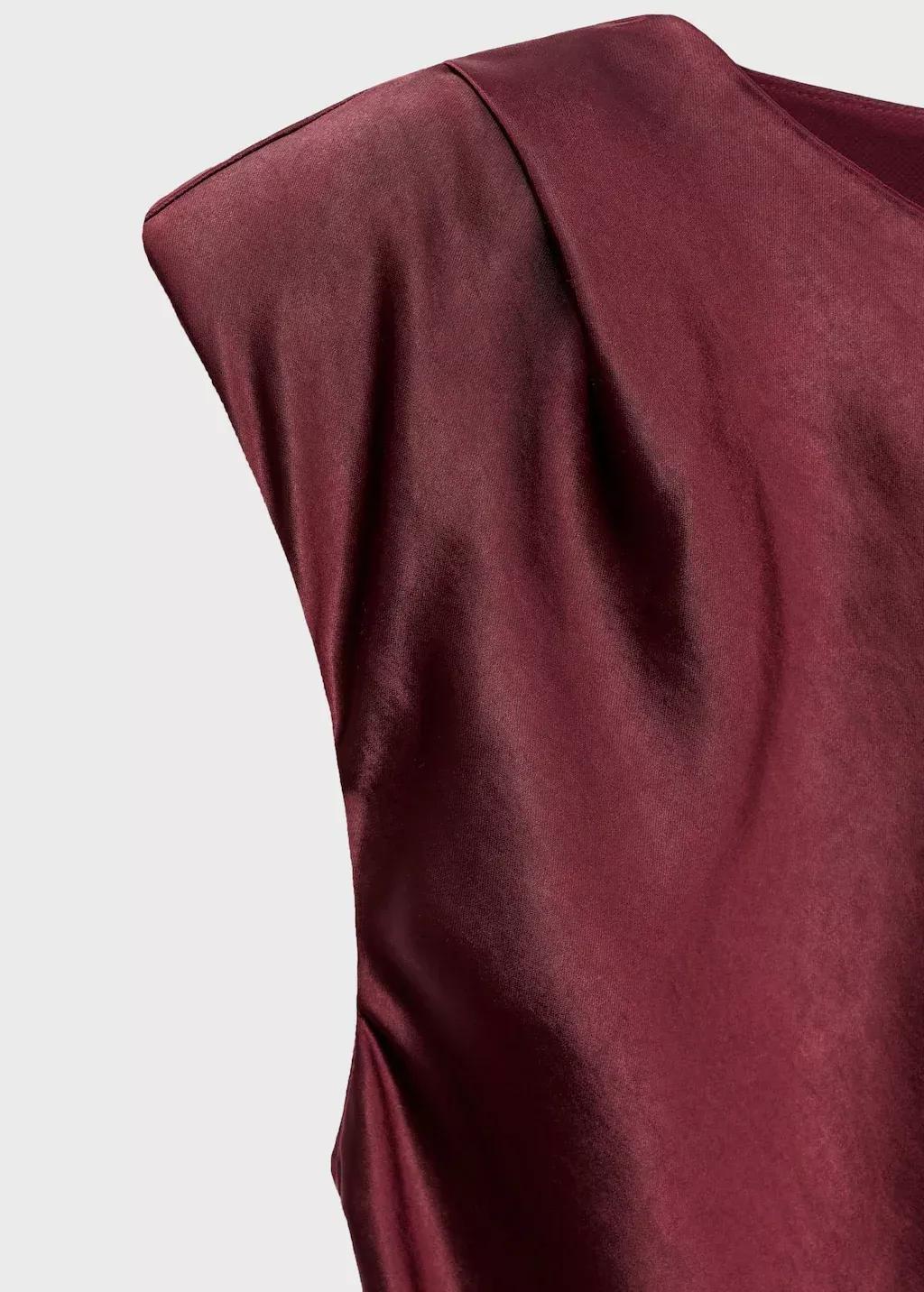 Red Fitted Satin Dress, , large image number 1