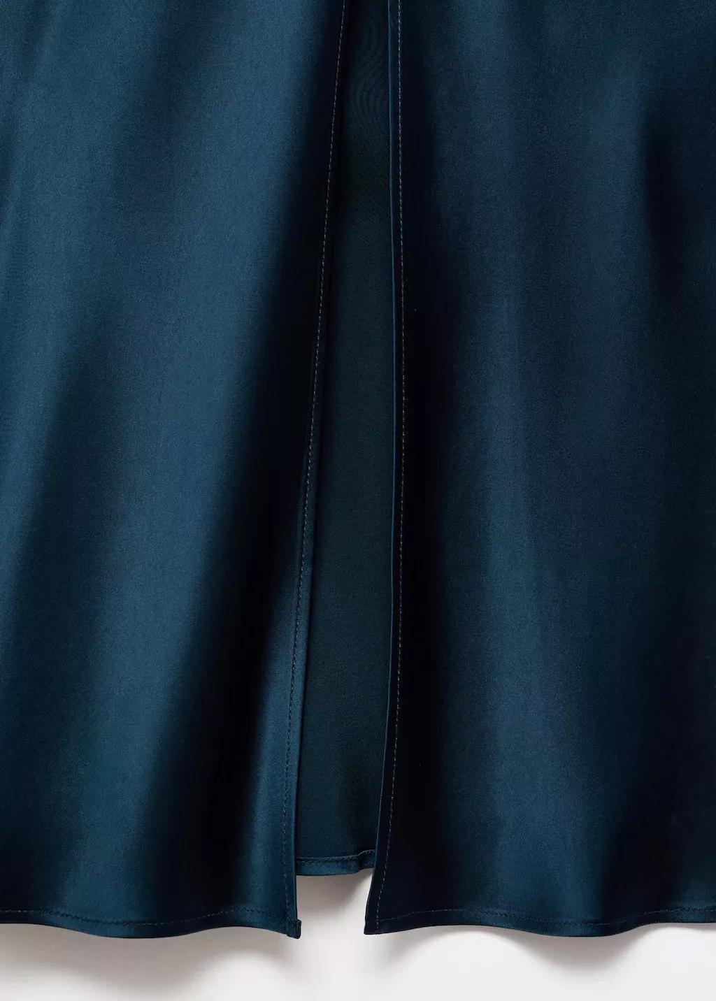 Navy Long Satin Dress, , large image number 1