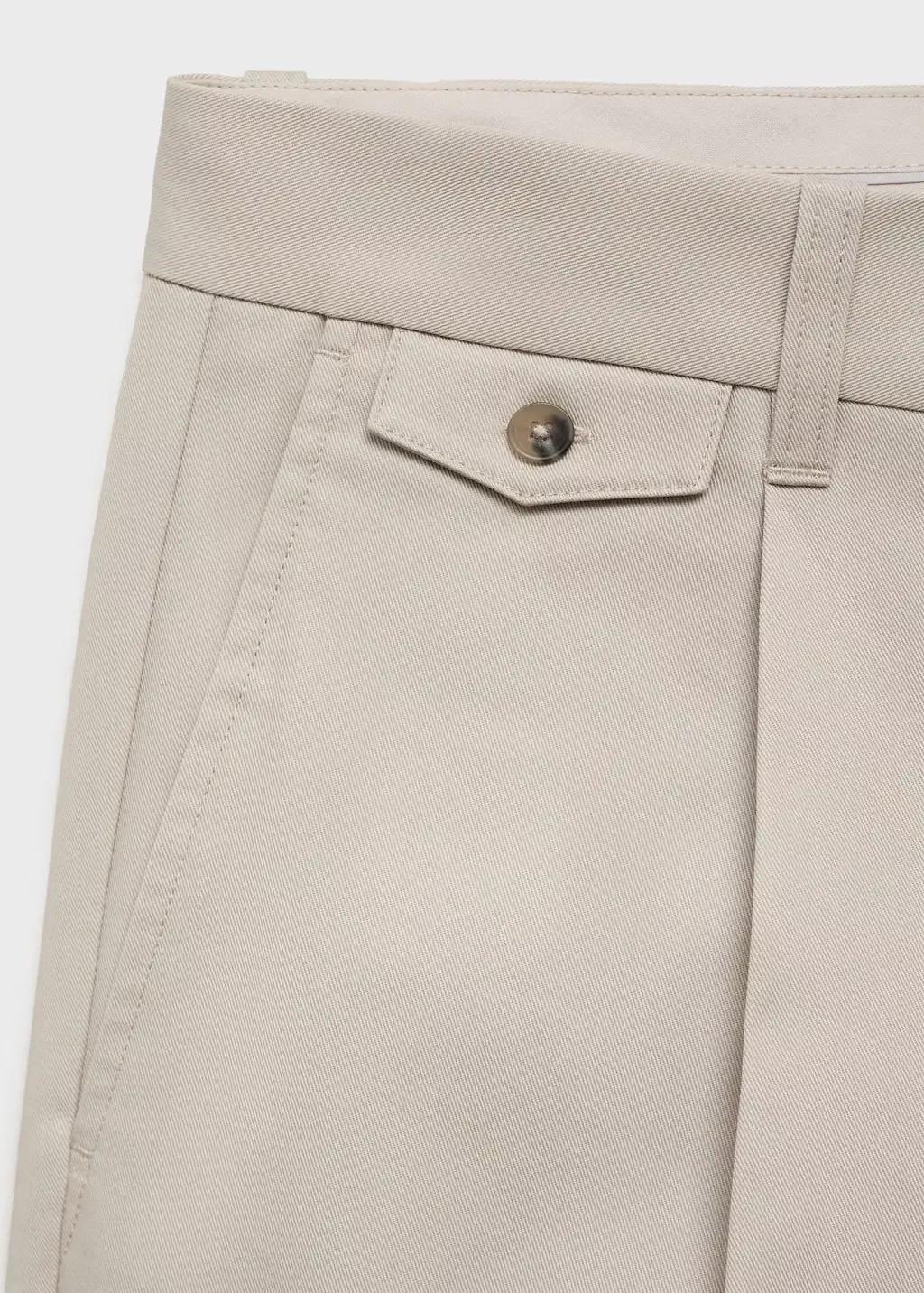 Brown Lt Pastel Regular Fit Pleated Cotton Trousers, Light Pastel Brown, large image number 5