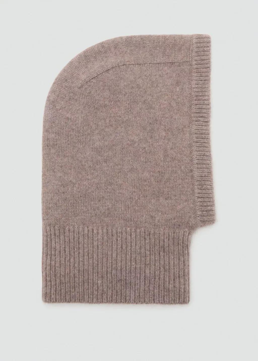 Brown Cashmere Wool Blend Balaclava, Medium Brown, large image number 2