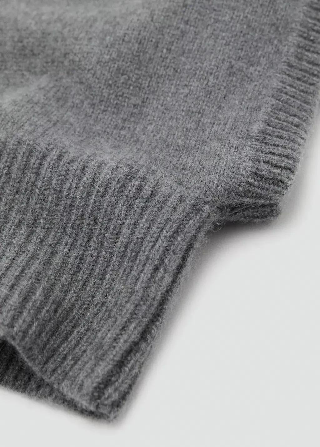 Grey Cashmere Wool Blend Balaclava, Dark Grey, medium