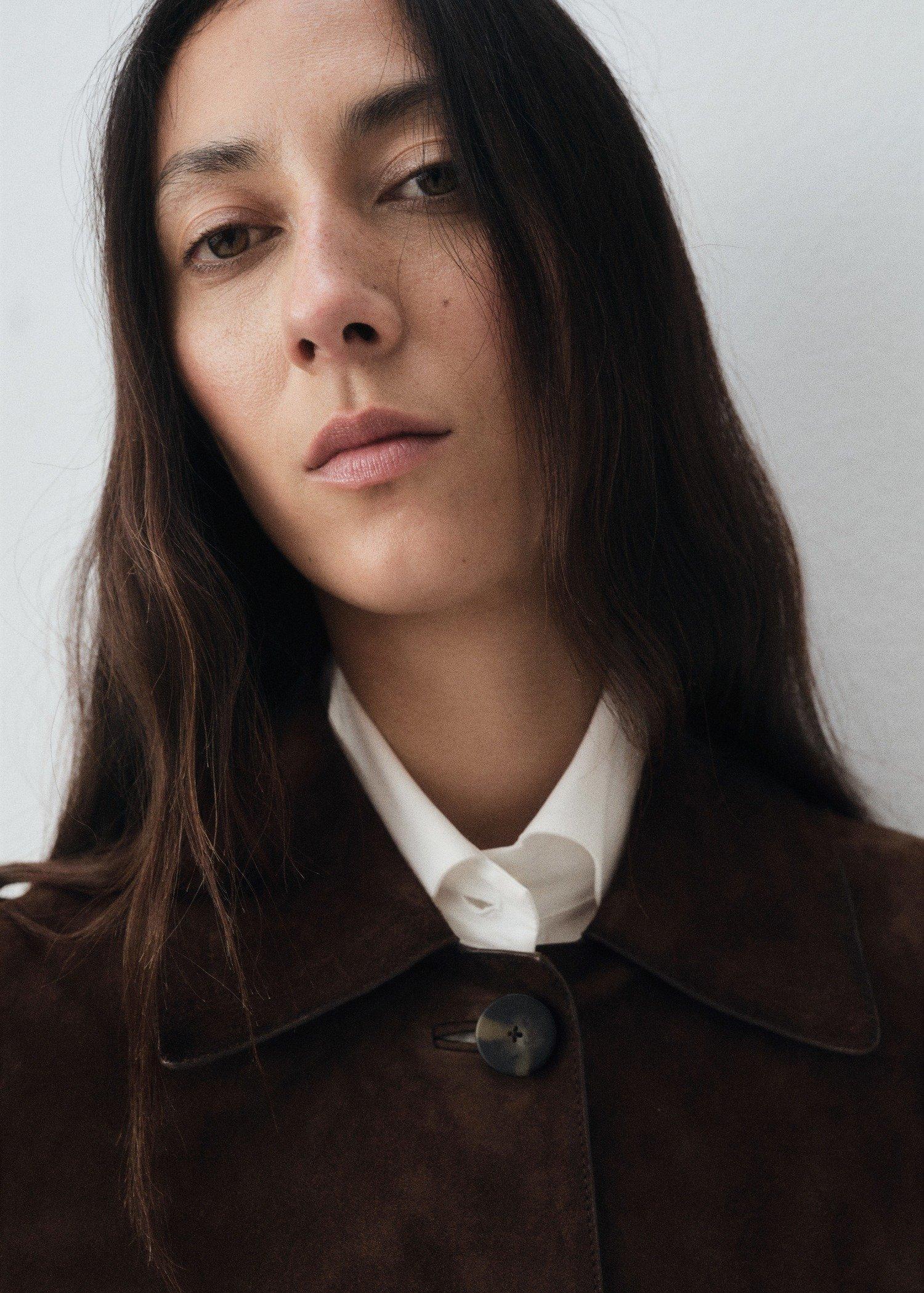 Brown Leather Short Jacket, Brown, large image number 2
