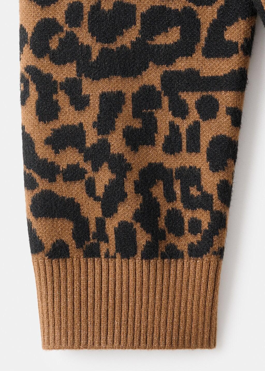 Brown Leopard-Print Knitted Sweater, 0201_05, large image number 5