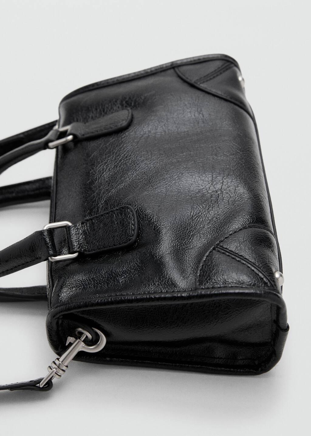 Black Mini Bag With Glossy Finish Handles, 0201_99, large image number 2