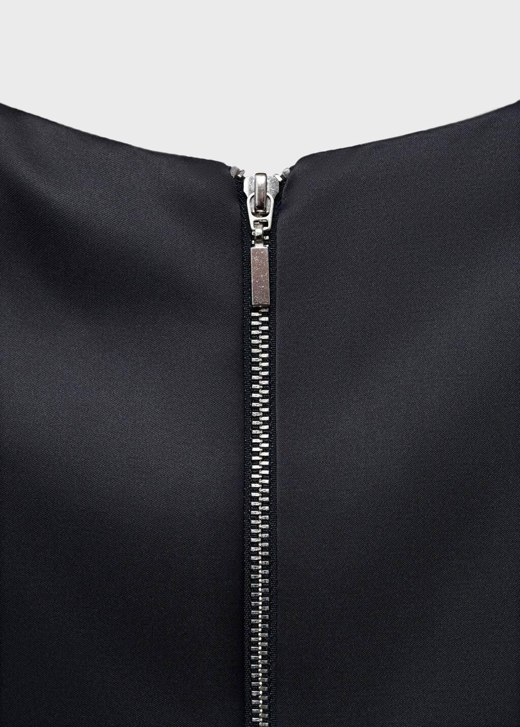 Grey Short Satin Dress, 0201_95, large image number 1