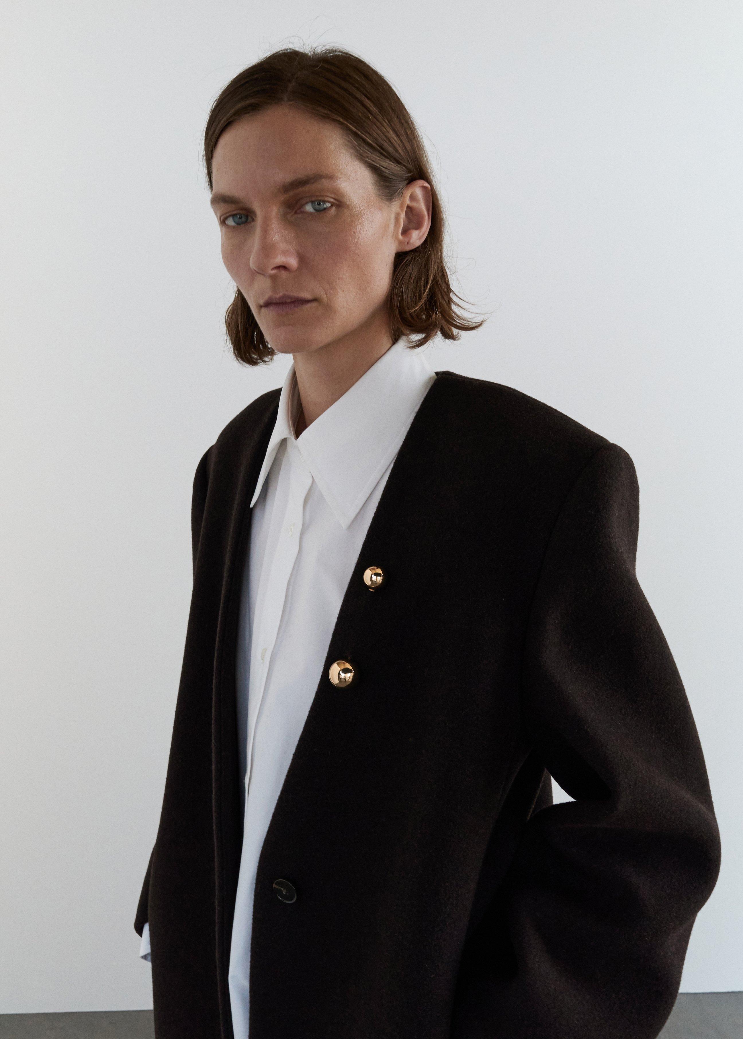 Brown Wool Overcoat, Dark Brown, large image number 0
